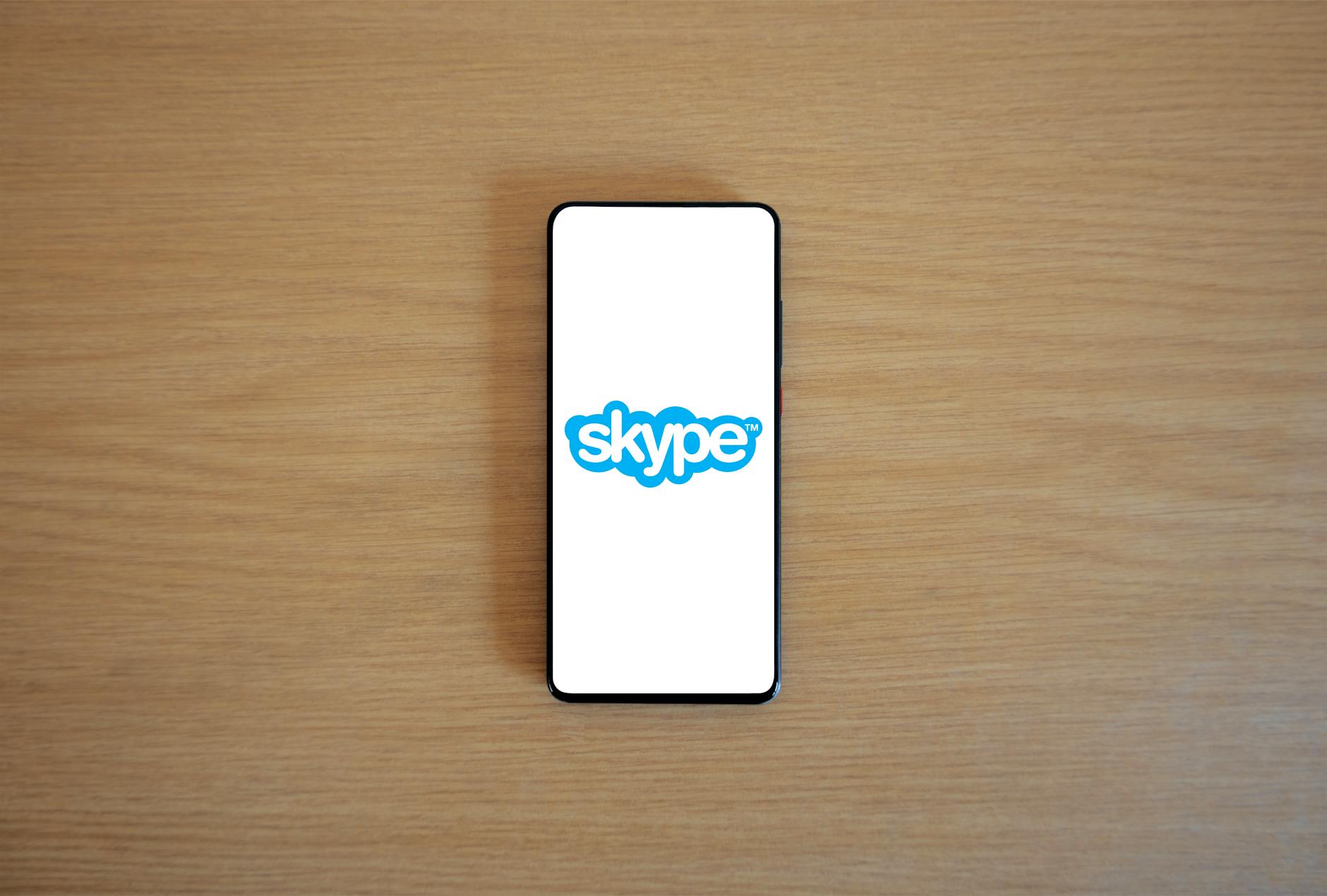 skype logo on smartphone