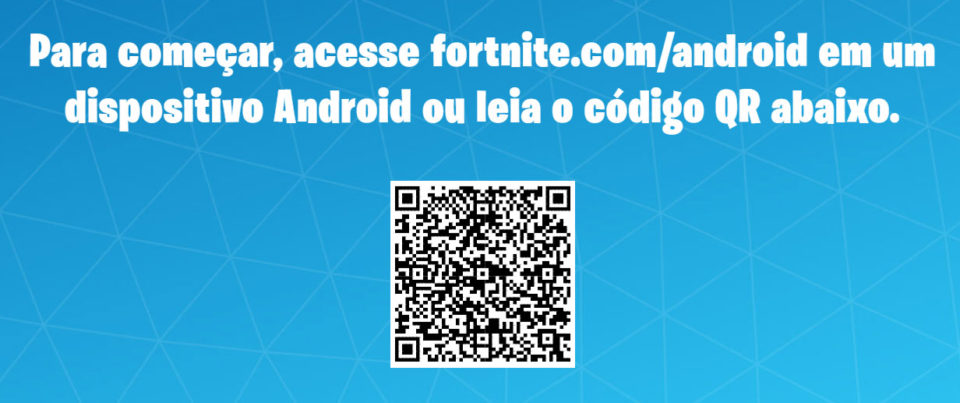 Imagem com QRCode para começar a jogar Fortnite no Android.