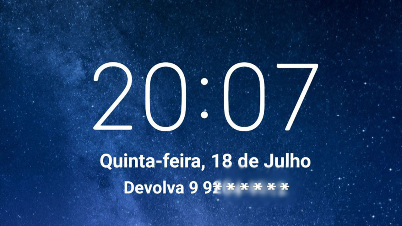 Na tela de bloqueio você pode deixar cadastrado o número de um contato seu
