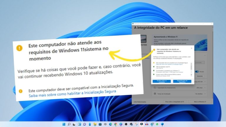Atualizando para WINDOWS 11 Este computador deve ser compatível com a Inicialização Segura
