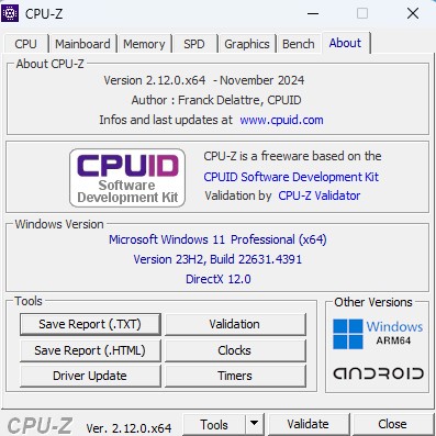 CPU-Z aba About