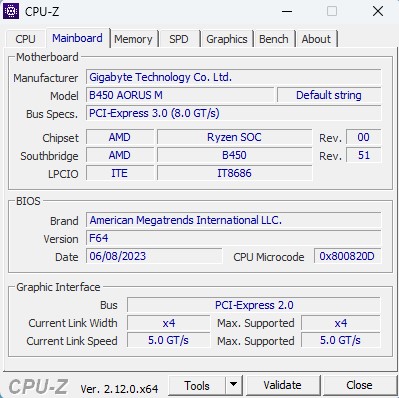 CPU-Z aba Mainboard